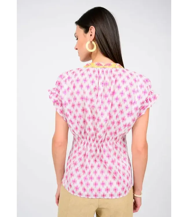 Ivy Jane Trellis Stitched Popover Top