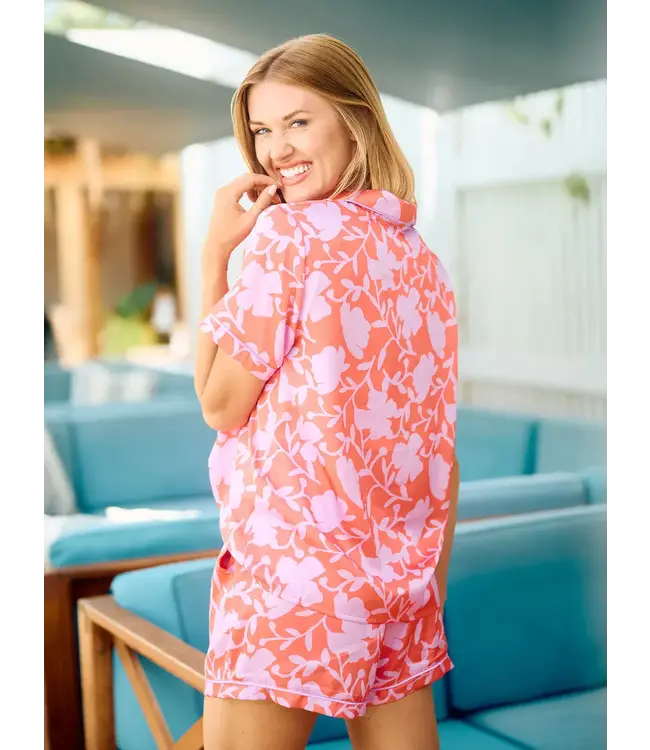 Mary Square Satin Charlotte Shorts Set