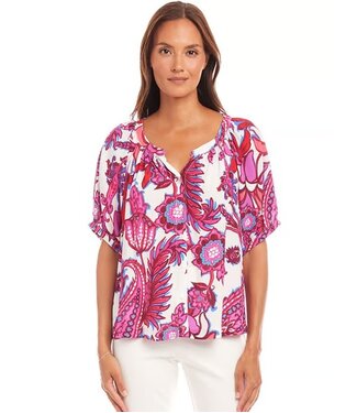 Karen Kane Short Sleeve Peasant Top