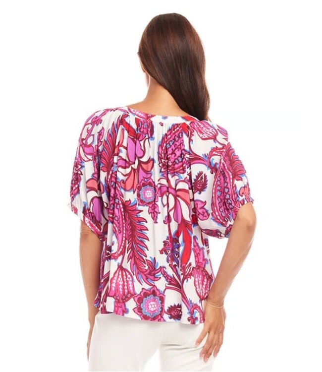 Karen Kane Short Sleeve Peasant Top