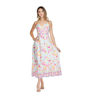 Joy Joy Ruched Tiered Maxi Sundress