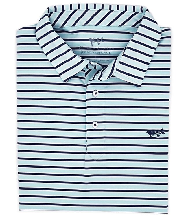 Coastal Cotton Stripe Performance Polo