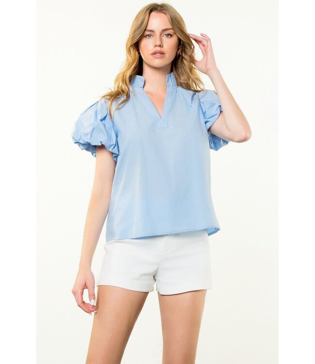 THML Puff Sleeve V-Neck Top