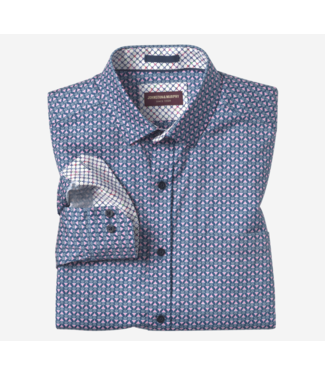 Johnston and Murphy Long Sleeve Printed Cotton Shirt