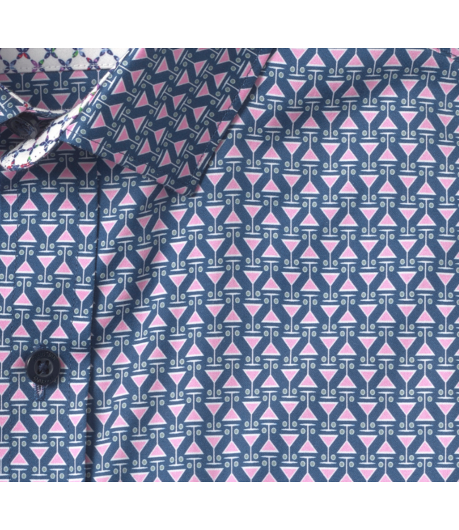 Johnston & Murphy Long Sleeve Printed Cotton Shirt