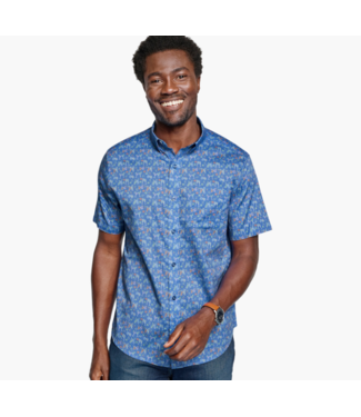 Johnston and Murphy Short Sleeve Printed Cotton Shirt