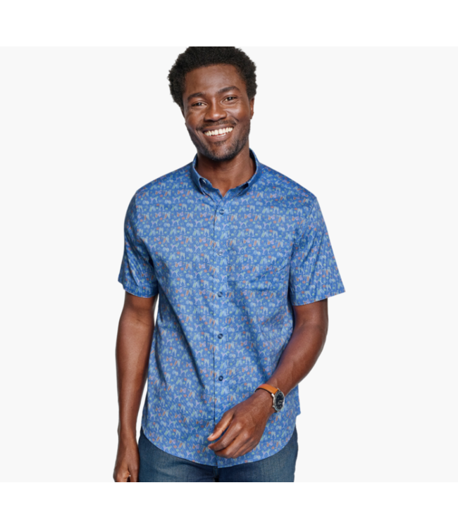 Johnston & Murphy Short Sleeve Printed Cotton Shirt