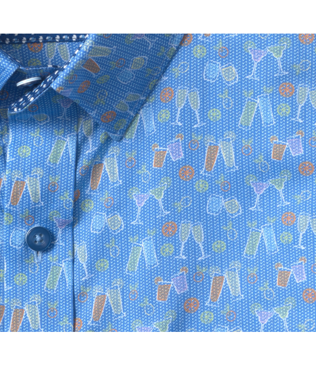 Johnston & Murphy Short Sleeve Printed Cotton Shirt