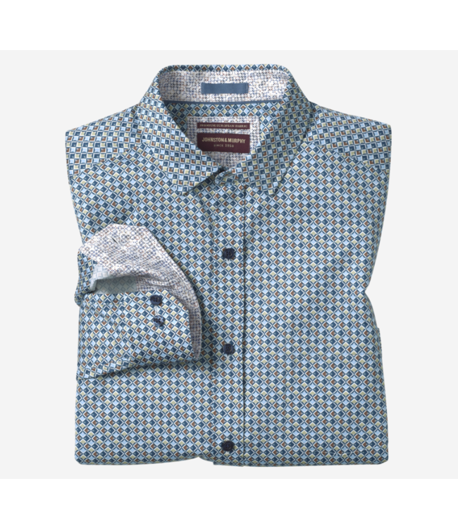 Johnston and Murphy Long Sleeve Printed Cotton Shirt 2
