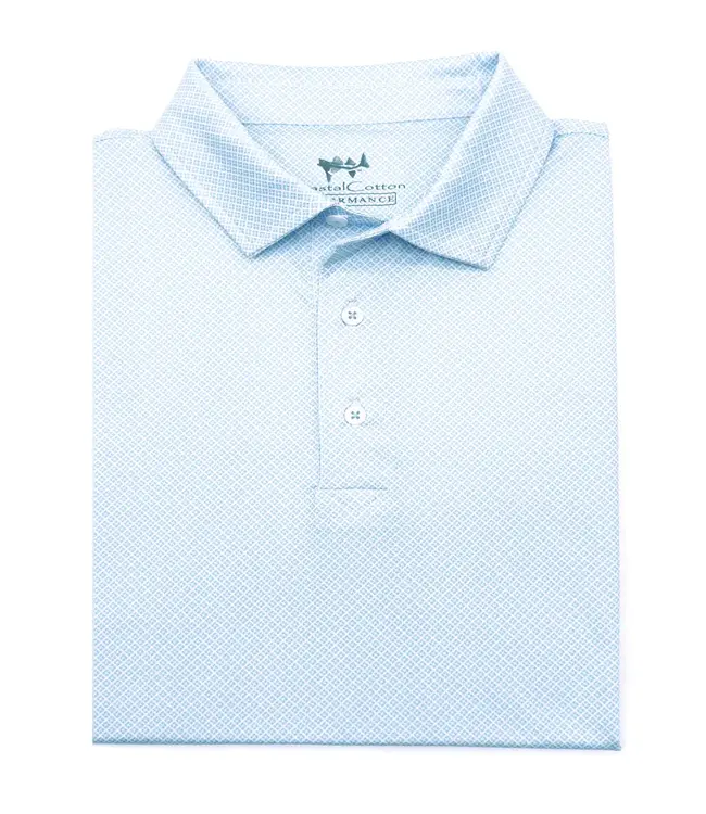 Coastal Cotton Print Performance Polo