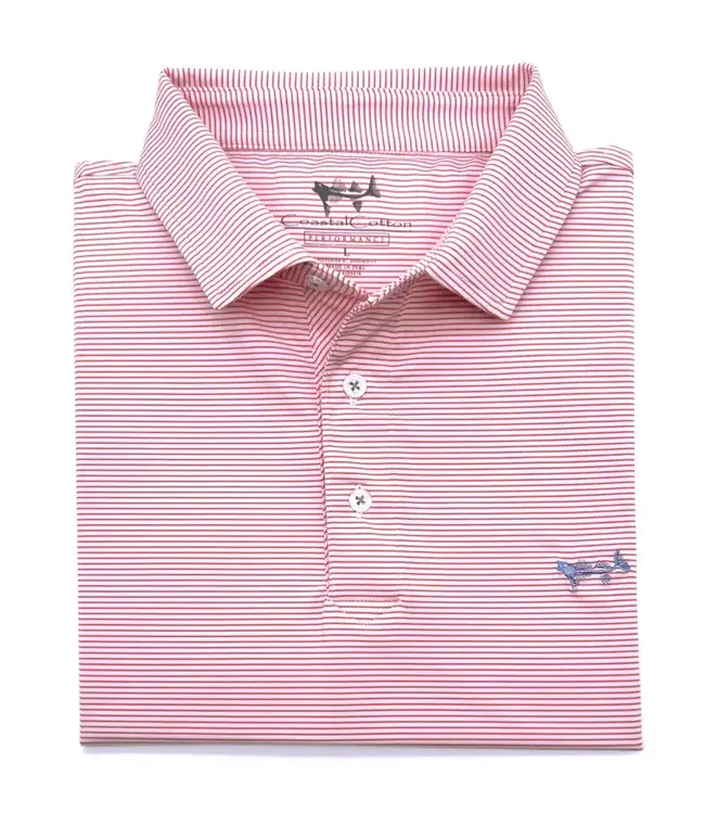 Coastal Cotton Yarn Dyed Stripe Performance Polo