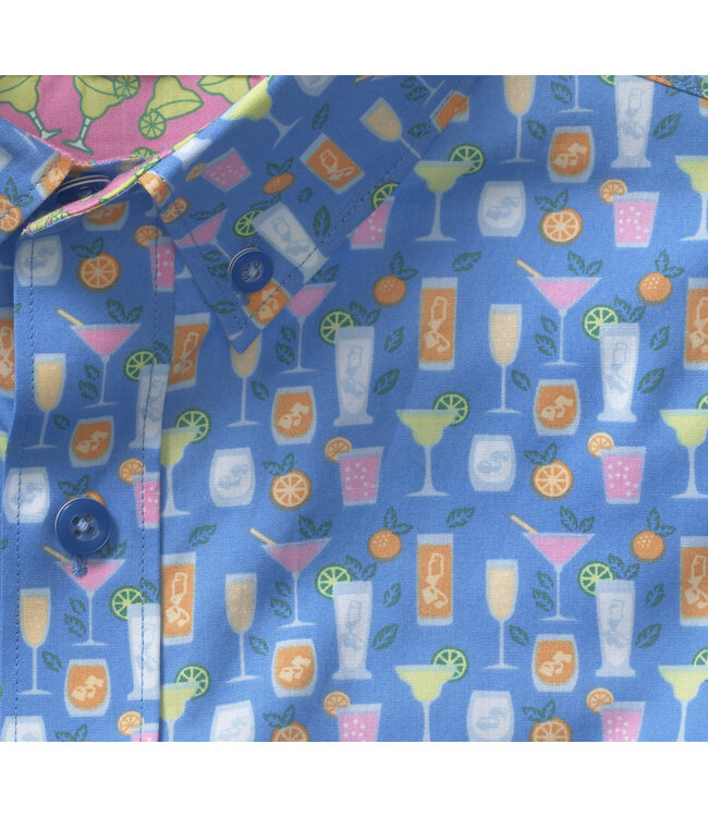 Johnston & Murphy Short Sleeve Printed Cotton Shirt