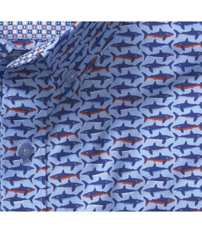 Johnston & Murphy Short Sleeve Printed Cotton Shirt