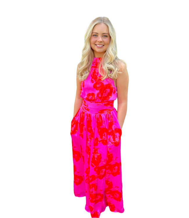 Sugarlips Lailah Floral Landy Halter Maxi Dress