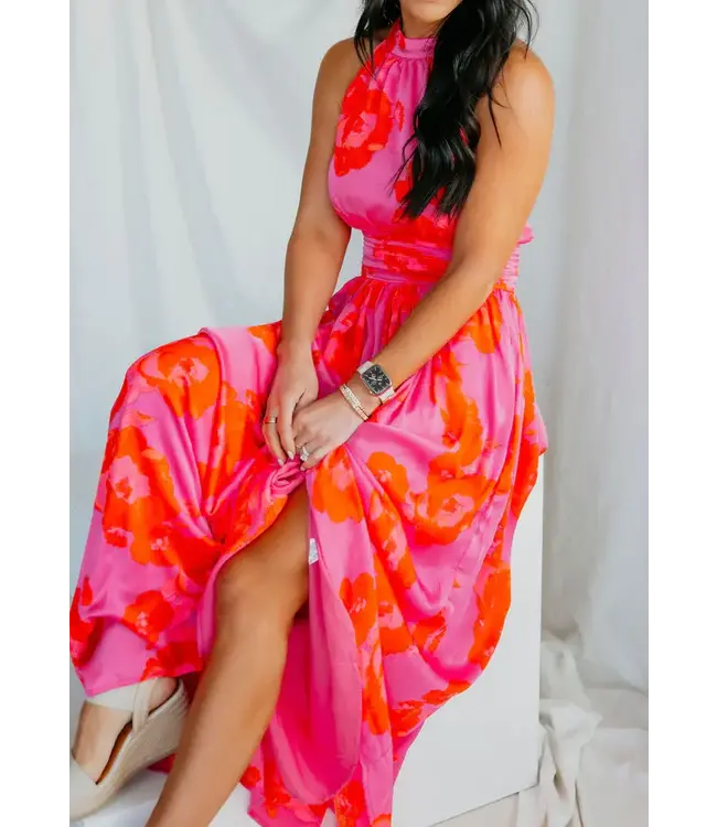 Sugarlips Lailah Floral Landy Halter Maxi Dress