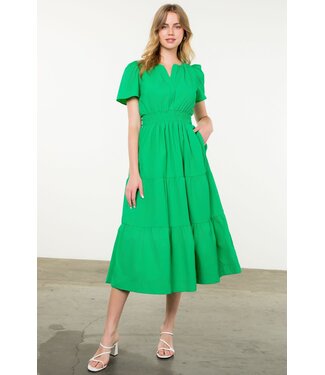 THML THML Poplin Tiered Maxi Dress