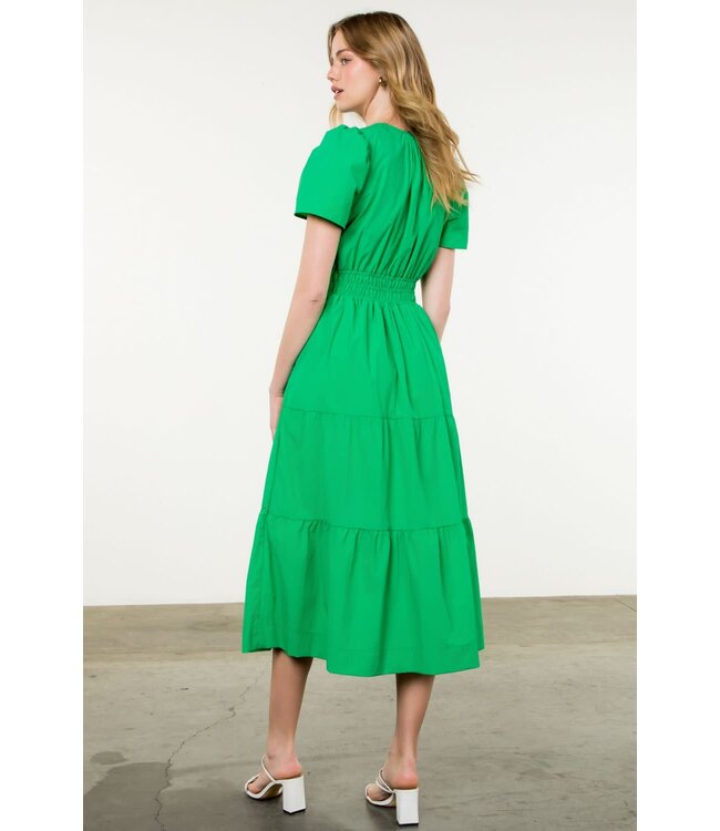 THML Poplin Tiered Maxi Dress