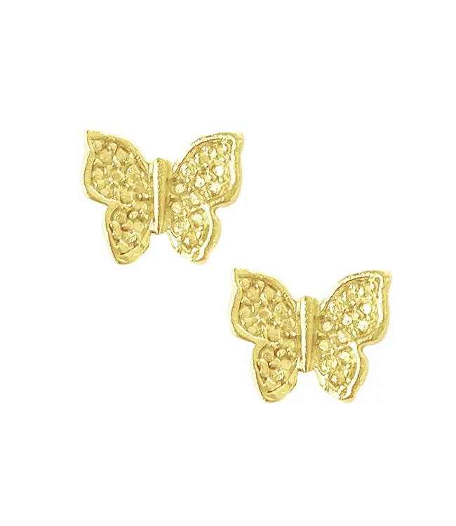 Susan Shaw Handmade Mini Gold Butterfly Stud Earrings
