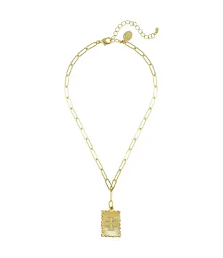 Susan Shaw Jerusalem Cross Stamp Necklace