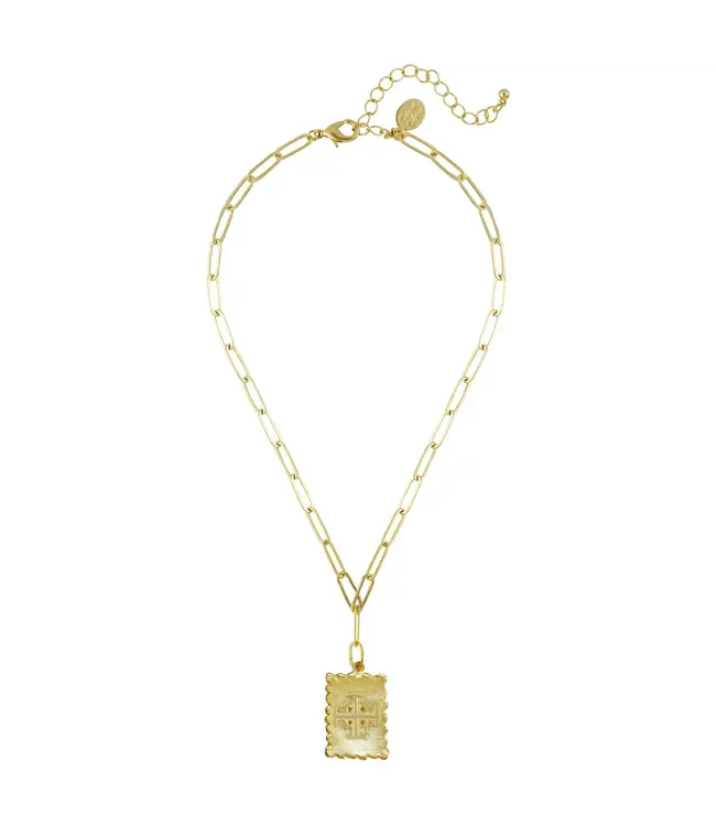 Susan Shaw Jerusalem Cross Stamp Necklace