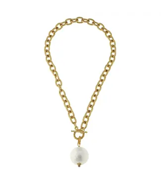 Susan Shaw Cotton Pearl Toggle Necklace