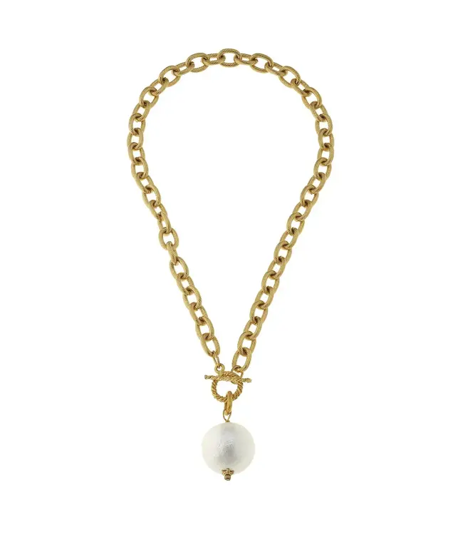 Susan Shaw Cotton Pearl Toggle Necklace