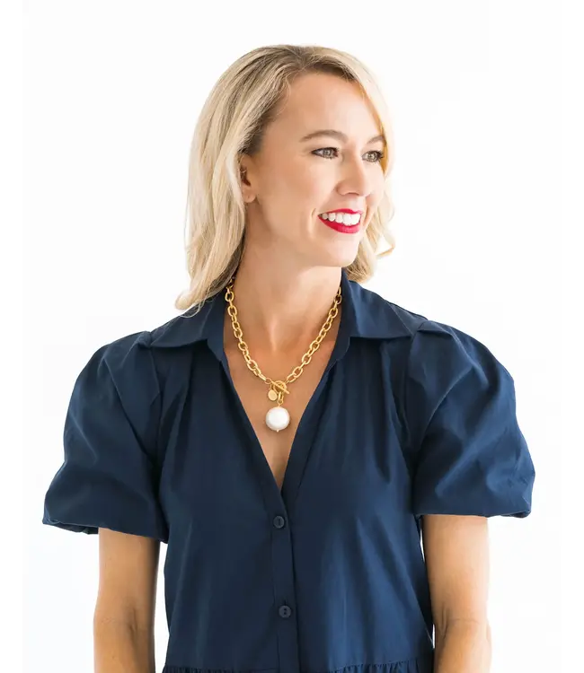 Susan Shaw Cotton Pearl Toggle Necklace