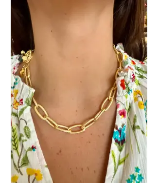Susan Shaw 18" Oblong Gold Large Toggle Necklace