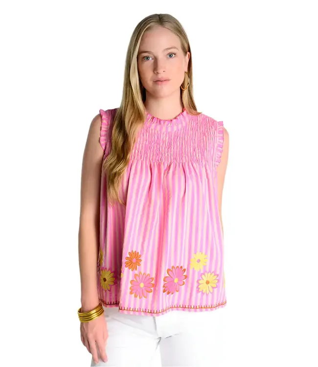Ivy Jane Candy Striped Daisy Top