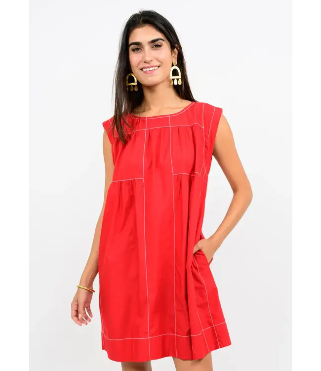 Ivy Jane Topstitched Tiered Dress