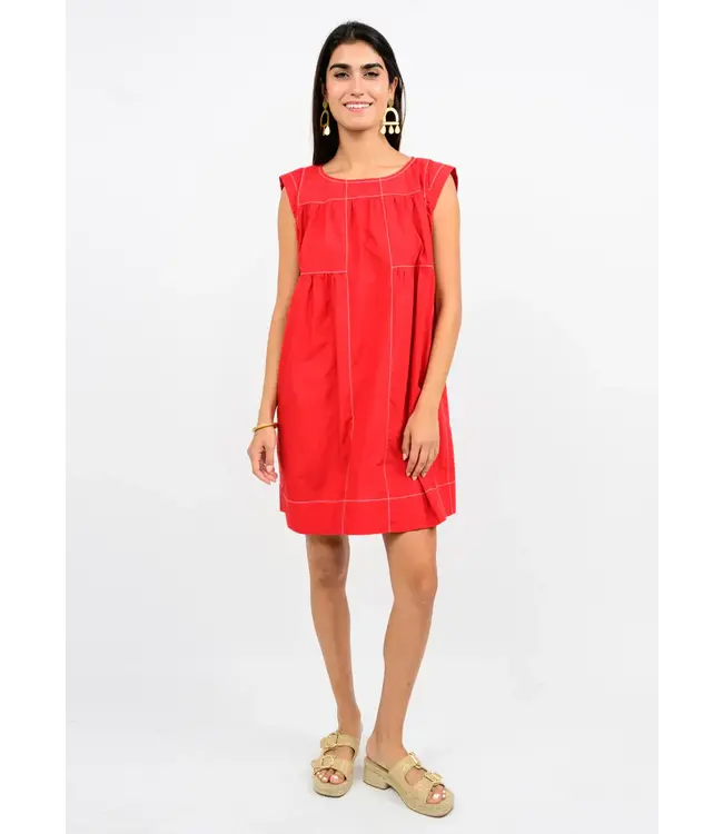 Ivy Jane Topstitched Tiered Dress