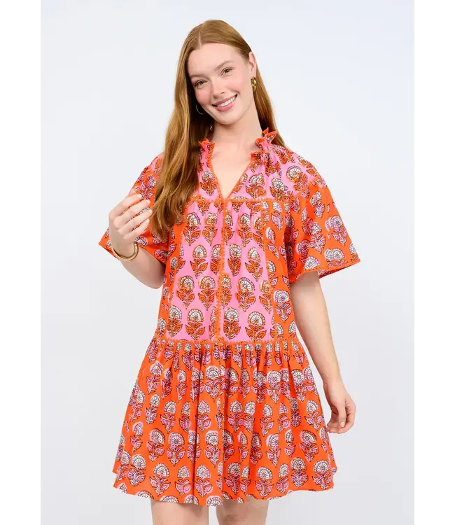 Uncle Frank Patched in Block Prints Dress