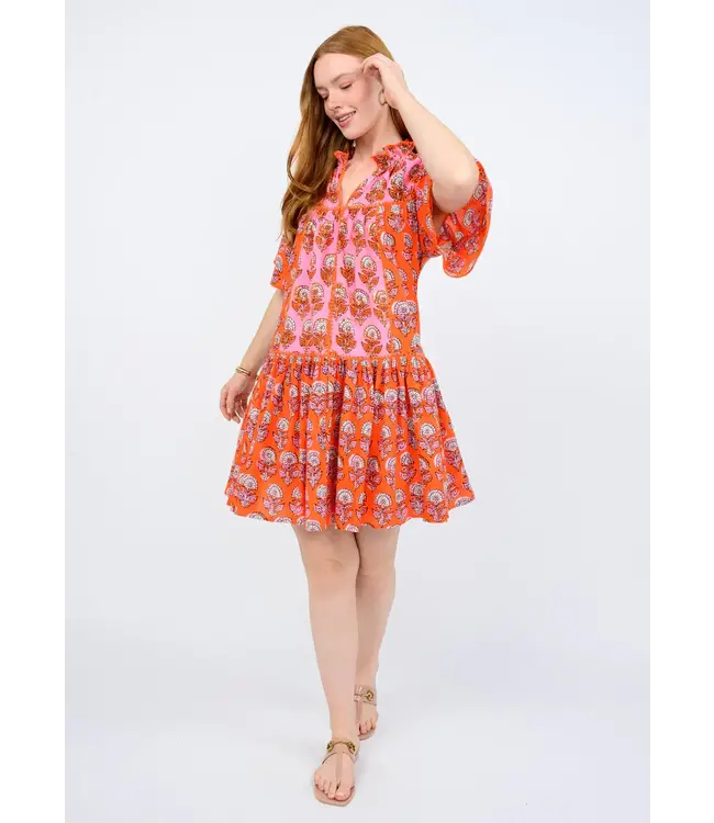 Uncle Frank Patched in Block Prints Dress