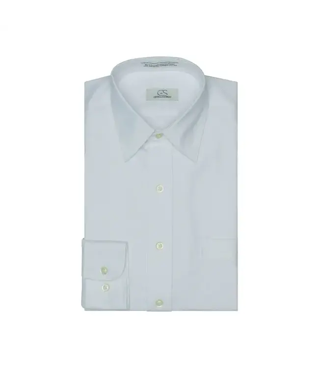 C&S Herringbone Spread Collar Dress Shirt