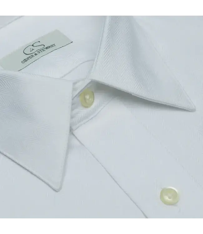 C&S Herringbone Spread Collar Dress Shirt