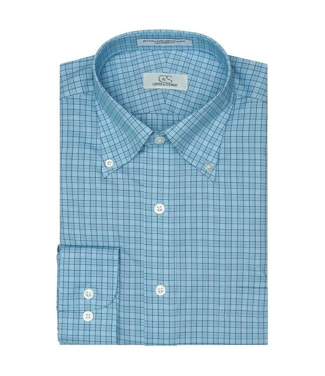 Cooper & Stewart Aiken Plaid Button Down Dress Shirt
