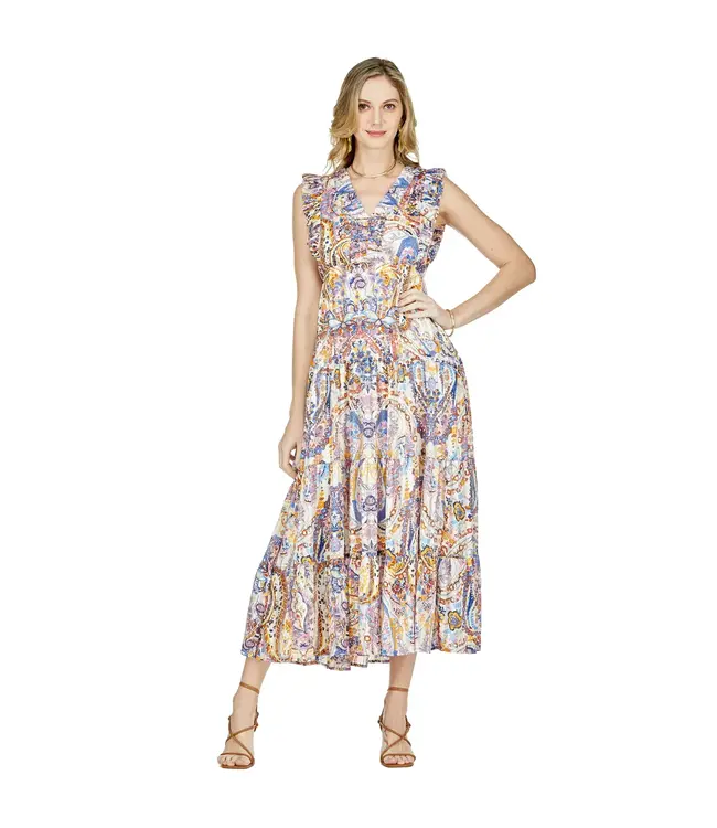 Jade Melody Tam Ruched V-Neck Maxi Dress