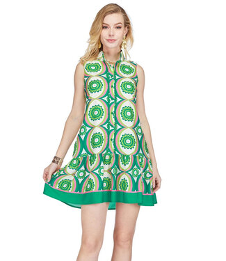 Joy Joy High Neck Trim Dress
