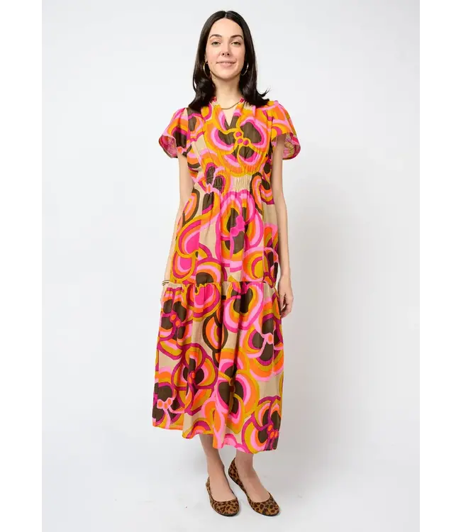 Uncle Frank Bold Floral Midi Dress