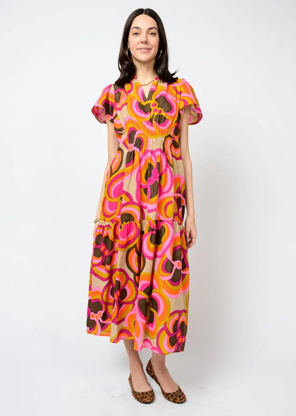 knee length dresses for ladies Yes Please Bold Floral Midi Dress main image 1