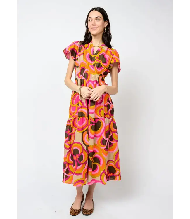 Uncle Frank Bold Floral Midi Dress