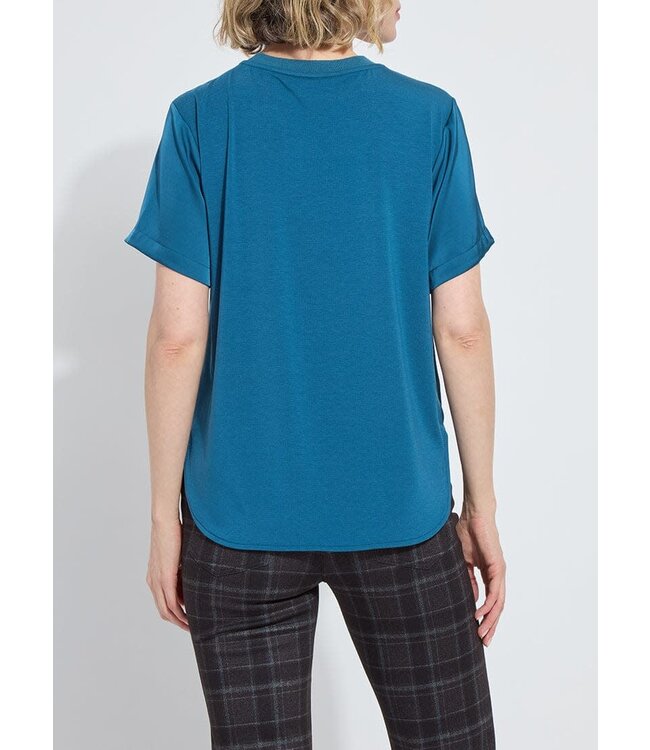 Lysse Aline Crew Neck Mixed Media Top