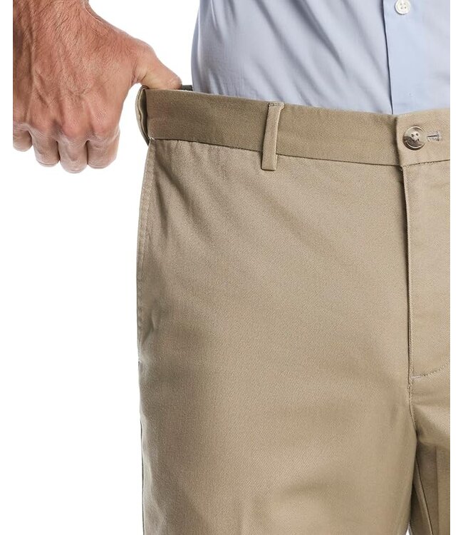 Savane Geo Khaki Flat Front Stretch Chino