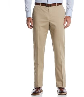 Savane Geo Khaki Flat Front Stretch Chino