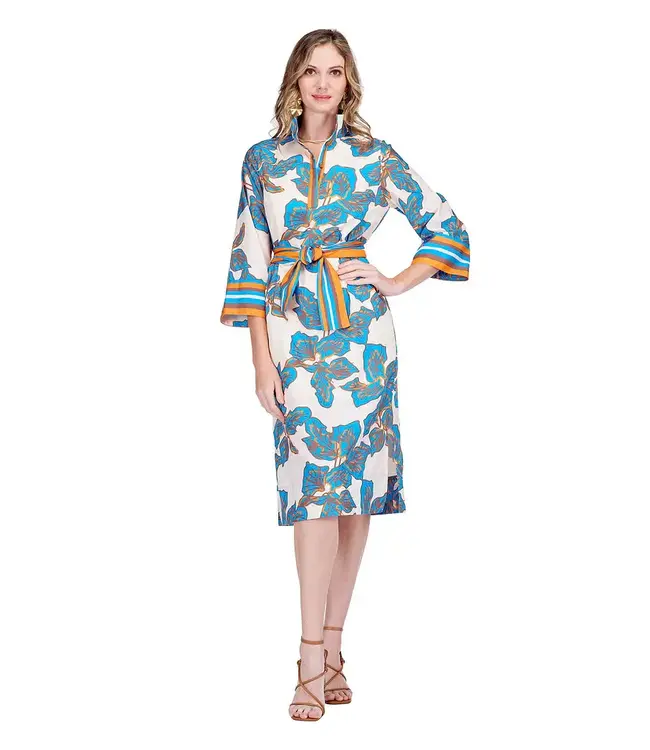 Jade Melody Tam Band Collar Midi Dress