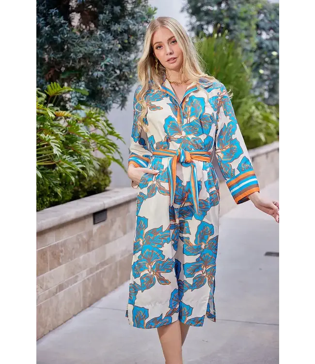 Jade Melody Tam Band Collar Midi Dress