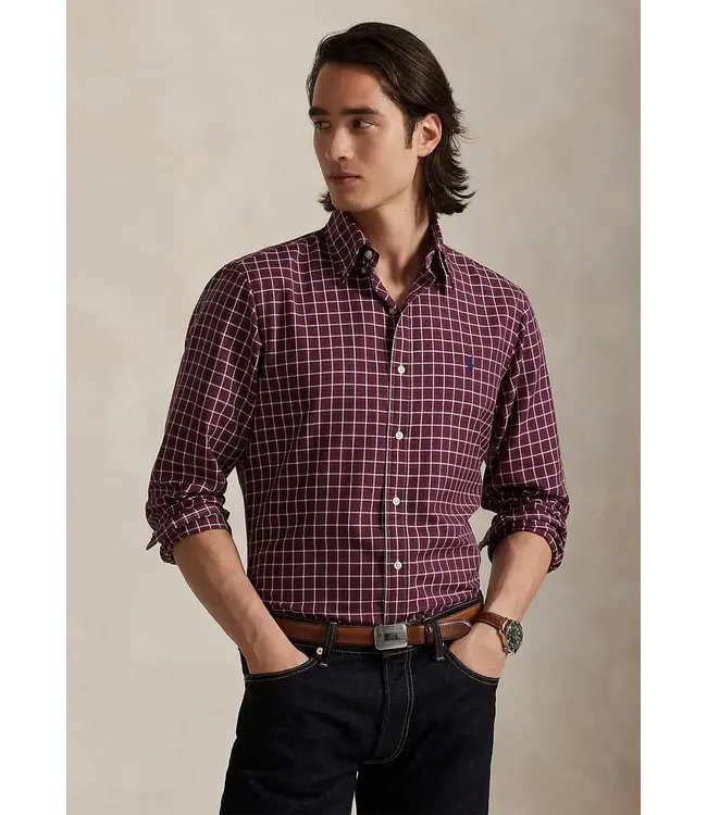 PRL Long-Sleeve Performance Oxford Sport Shirt - Plaid