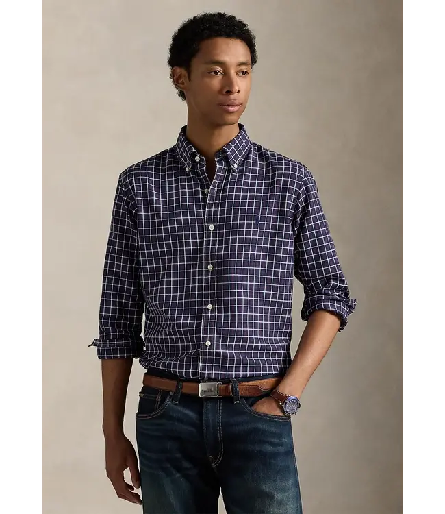 PRL Long-Sleeve Performance Oxford Sport Shirt - Plaid