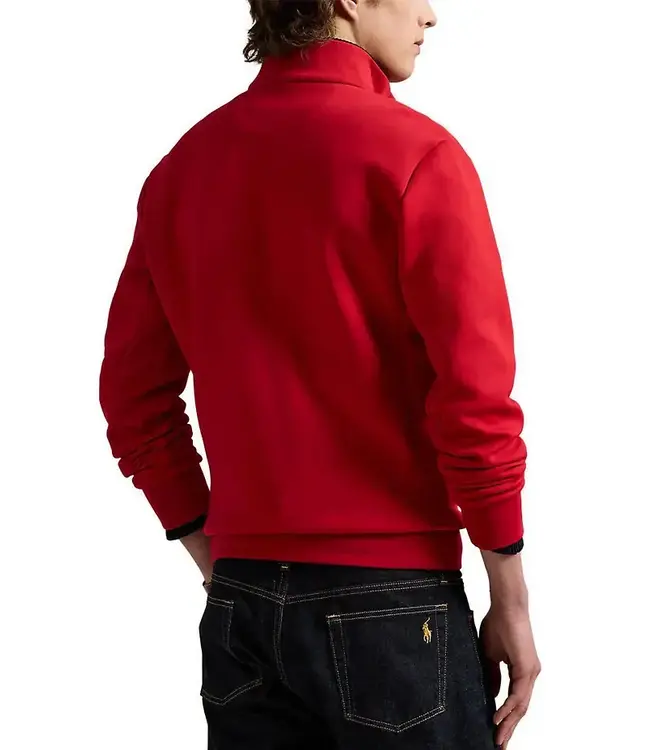 Long-Sleeve Double Knit Tech Snap Mockneck Pullover