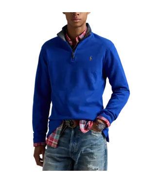 Polo Ralph Lauren Double Knit Jacquard 1/2 Zip Pullover w/ Contrast Collar